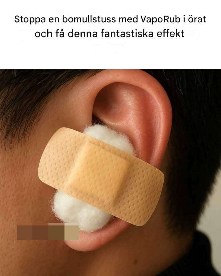 Stoppa en bomullstuss med VapoRub i örat och få denna anmärkningsvärda effekt.