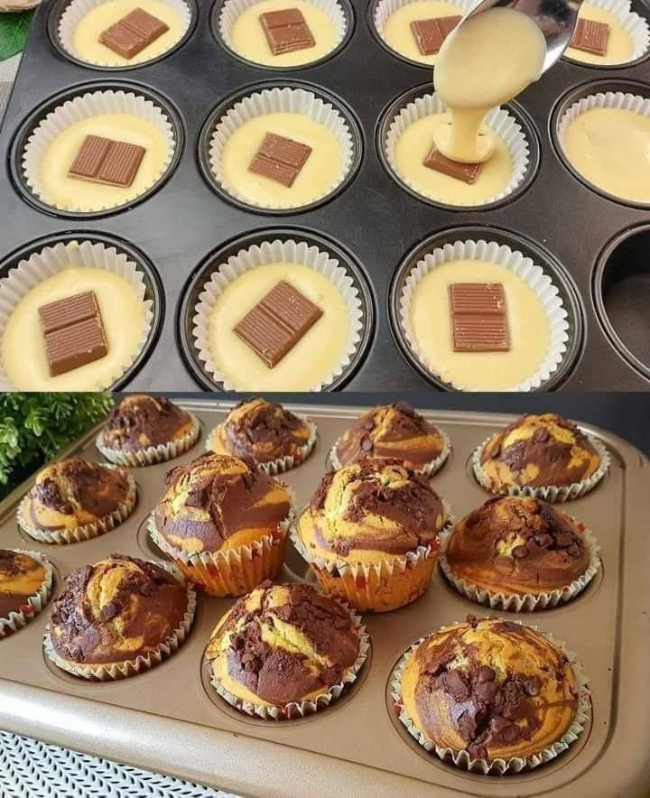 Muffins klara för ugnen på 2 minuter