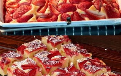 Så enkelt: fluffig jordgubbsyoghurtkaka som är i ugnen inom 5 minuter.