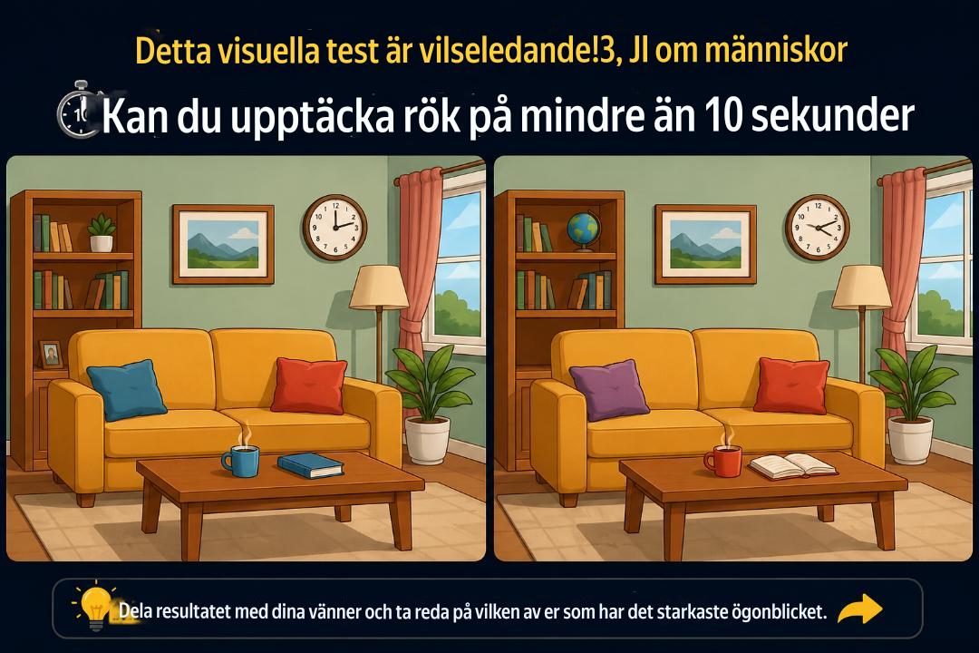 Detta visuella test har överraskat tusentals människor. Kan du se skillnaden på mindre än 10 sekunder?